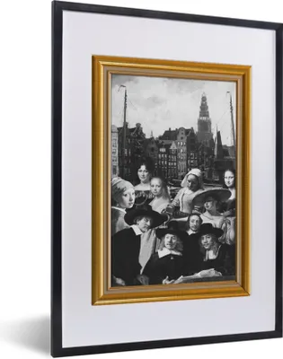 Produktbild von MuchoWow® Gerahmtes Poster Kunst - Maler - Liste - Gold 30x40 cm - Poster mit Schwarzem Bilderrahmen Wandposter Rahmen Foto Bilder - Wandposter Schlafzimmer