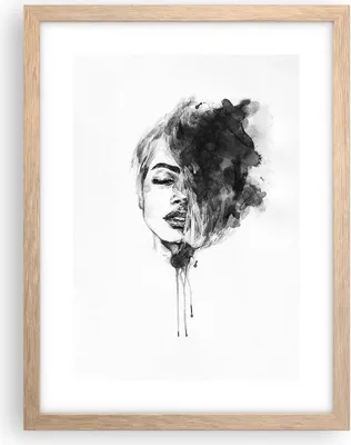 Produktbild von Gerahmtes Poster - Rahmen in heller Eiche - Frau Gesicht Abstraktion - 30x40 cm - Wand Bild - Wanddeko - Wandbilder - Kunstposter - Wandposter - Bilderrahmen - Bilder - Kunstdruck - P2NPA30x40-4934