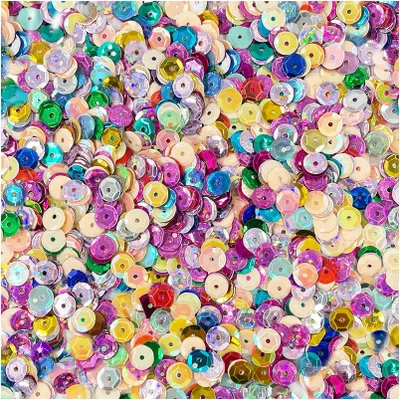 Immagine prodotto di LOVEART SEQUINS per l'artigianato Paillettes rotonde sciolte 6mm/15g, multicolore