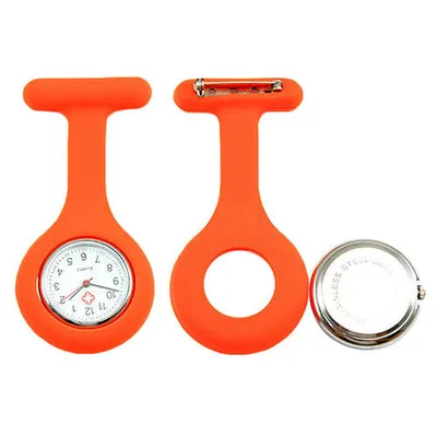 Produktbild von Nurse Watch Schwesternuhr Silikon  Krankenschwesternuhr Pulsuhr Kitteluhr Pflege Orange #5