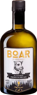 Produktbild von Boar Black Forest Premium Dry Gin harmonisiert mit Trüffel aus dem Schwarzwald | 43 % vol | 0,5 l