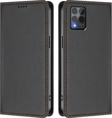 Obrázek produktu pro Kožené pouzdro pro T-Mobile REVVL 6 Pro, magnetické flipové pouzdro zPolyuretankůže se stojánkem Černá