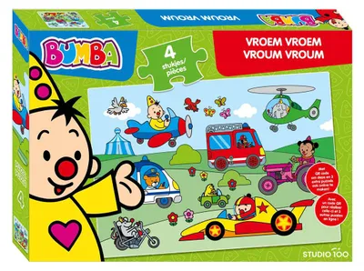 Productafbeelding van Bumba Puzzel "Vroem Vroem" - 4 stuks.
