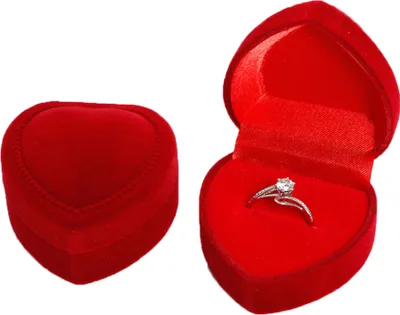 Produktbild von Herzform Fingerring Ohrstecker Schmuck Display Halter Aufbewahrungsbox Container-Rot