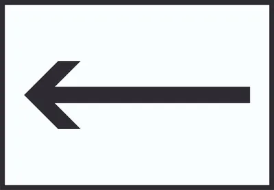 Produktbild von Richtungspfeil links Schild waagerecht schwarz weiss Pfeil A1 (594x841mm)