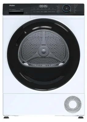 Image de Haier HD90-B939E-IT, debout, remplissage frontal, pompe à chaleur, blanc, pivotant, tactile, noir