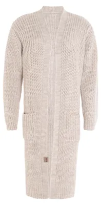 Produktbild von Knit Factory Marlo Lange Strickjacke - Beige - 40/42
