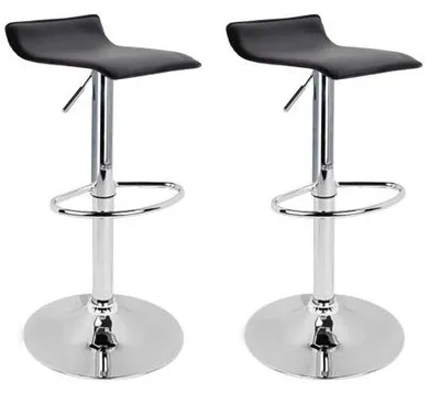 Produktbild von 2er Set Barhocker før Kneipen-Bar-Køche in Kunstleder gepolstert Modell Graziano Farbe Schwarz