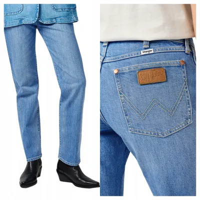 Obrázek produktu pro Wrangler | Dámské džíny Sunset, modrá barva, materiál: bavlna, denim, střih: rovný, klasické volnočasové džíny, velikost: W32, délka: L32