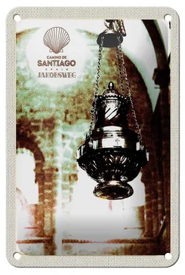 Produktbild von Blechschild Reise 12x18cm Spanien Laterne Camino De Santiago Schild