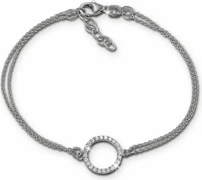 Image de SilberDream Bracelet Femme Zirconia 925 argent scintillant 19cm blanc argent SDA2587J