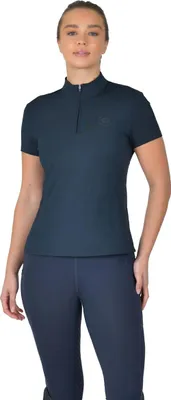 Produktbild von Dublin - Oberteil für Damen, mit kurzem Reißverschluss, Reiten, kurzärmlig WB2403 (40 DE) (Marine)