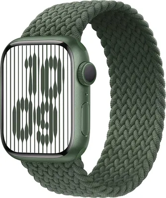 Produktbild von Stravo Solo Loop Armband aus geflochtenem Nylon – Größe S – Kompatibel mit Apple Watch 42/44/45/46/49 mm, Serie 1–11 & Ultra – Elastisch – Grün