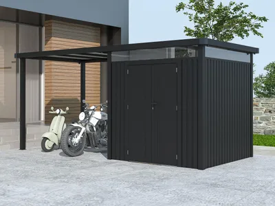 Produktbild von Metall Gerätehaus Modell Style 4,45 m² Spar-Set 1 Anthrazit