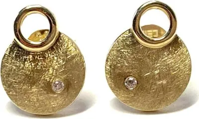 Produktbild von Ohrstecker 333/- Gelbgold eismatt und poliert mit Zirkonia einfarbig dezent rund