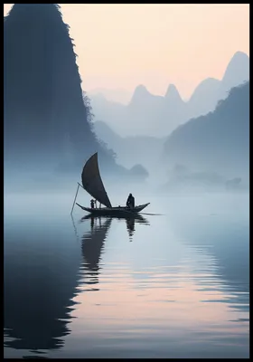 Image de Affiche 68 x 98 cm Voyage solitaire sur le fleuve