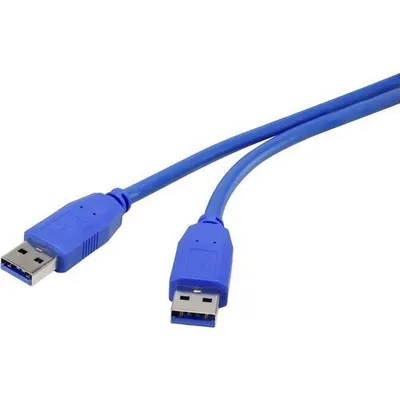 Produktbild von Renkforce RF-4369443, 0,5 m, USB A, USB A, USB 3.2 Gen 1 (3.1 Gen 1), 5 Gbit/s, Blau