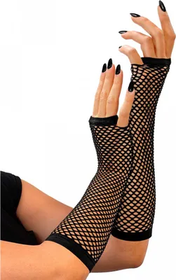 Produktbild von Fingerlose Halloween Handschuhe schwarz