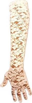 Produktbild von krautwear® Damen Handschuhe Spitze Ellenbogen Lang Abendhandschuhe (weiss)