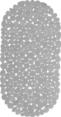 Produktbild von Relaxdays Badewannenmatte Steinoptik, rutschfeste Badeeinlage mit Saugnäpfen, waschbare Rutschmatte, 36 x 68 cm, grau