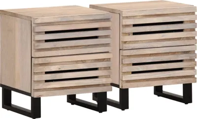 Produktbild von Nachttische 2 Stk. 40x34x46 cm Gebleichtes Massivholz Mango
