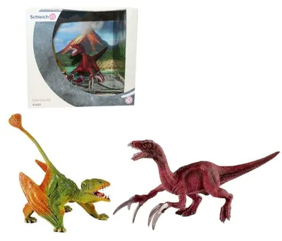 Productafbeelding van Speelgoedfiguurtjes van een Dimorphodon en een Therizinosaurus. Dierfiguren, geschikt voor kinderen vanaf 3 jaar