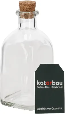 Obrázek produktu pro KOTARBAU® Hranatá skleněná láhev s korkovou zátkou 150 ml