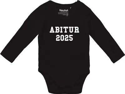 Produktbild von Huuraa Baby Body Abitur 2025 ABI 62 Black  Baumwolle Fairtrade Langarmbody Geschenkidee