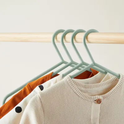 Produktbild von Bieco Kleiderbügel Kinder 8 St mint | Länge ca 30cm | Baby Kleiderbügel | Kunststoff Kleiderbügel Kinder Baby | Baby Organiser Für Kleiderschrank | Kleiderbügel Baby | Baby Clothes Hangers