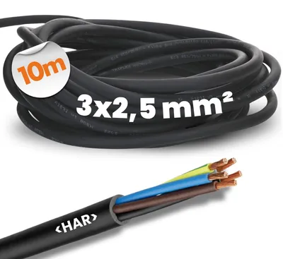 H07RN-F 3G2,5mm² Gummischlauchleitung 10m Schwarz