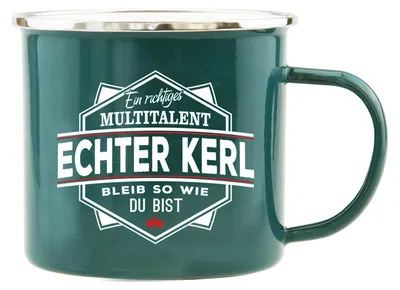 Produktbild von Echter Kerl Emaille Kaffeetasse Kaffeebecher Multitalent