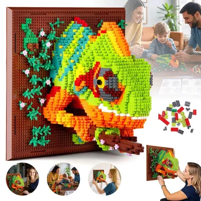 Image de Jeu de construction 3D "Caméléon", kit de blocs de construction, cadeau pour adultes