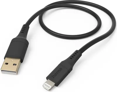 Zdjęcie produktu dla "Elastyczny" kabel do ładowania, USB-A - Lightning, 1,5 m, silikonowy, czarny (0020