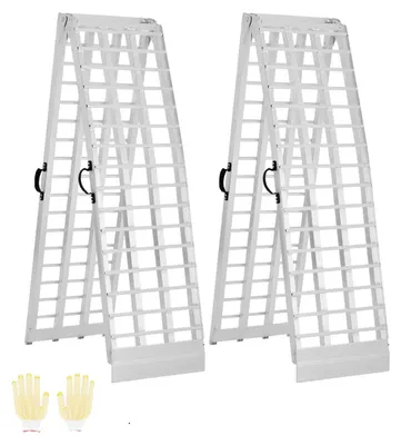 Zdjęcie produktu dla Rampa aluminiowa VEVOR 2-częściowa rampa wjazdowa do dużych obciążeń (nośność 907 kg), uniwersalna stabilna rampa wjazdowa z uchwytem do ATV UTV motocykla elektrycznego i roweru elektrycznego