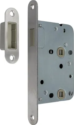 Produktbild von AXA Türschloss 7169 – für WC/Badezimmer TL63 – 8 – Schloss für Innentüren mit Schlüssel – Magnetisch – Frontplatte aus Edelstahl – Inkl. Schließblech