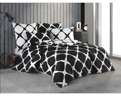 Productafbeelding van Bettenset, katoen, 140x220 cm, kussensloop 70x90 cm, kleur: zwart