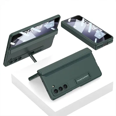 Obrázek produktu pro Pouzdro na Samsung Galaxy Z Fold 5, Magnetické ochranou pantu, All-Inclusive kryt s ochranou displeje a stojánkem zelené