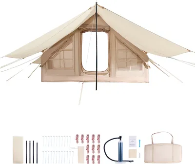 Immagine prodotto di SucceBuy Tenda da campeggio gonfiabile per 3-5 persone con pompa e tettoia