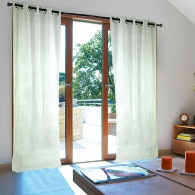 Immagine prodotto di Tenda ad occhielli effetto screziato bianco metallizzato 140x250