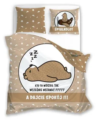 Obrázek produktu pro Ložní prádlo, bavlněné ložní prádlo pro teenagery, vtipné 140x200 002 Spící medvěd