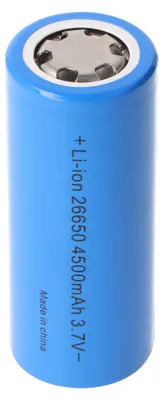 Produktbild von 4500mAh Li-ion Akku 26650A 3,6V, 3,7V, max. 15A Entladestrom, 26,5x65,2mm