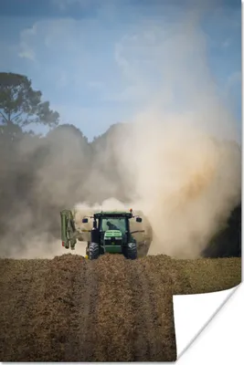 Produktbild von MuchoWow® Poster Traktor - Grün - Landwirt 120x180 cm - Kunstposter