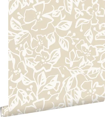 Zdjęcie produktu dla ESTAhome Tapeta liście i kwiaty jasnego beżu 50 x 900 cm
