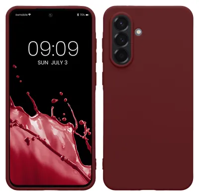 Produktbild von kwmobile Hülle für Samsung Galaxy A36 5G TPU Case - Handyhülle unterstützt kabelloses Laden, flexible Schutzhülle, gummiertes Cover in Bordeaux