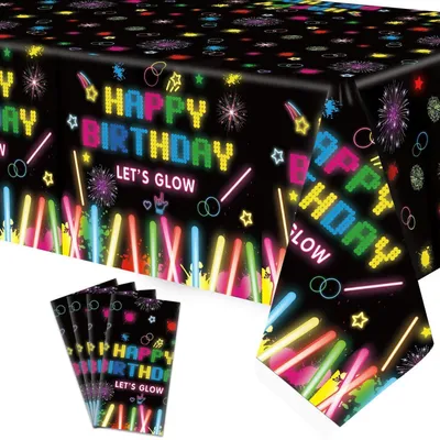 Productafbeelding van Neonfeest tafelkleed, 130 x 213 cm, set van 4 stuks