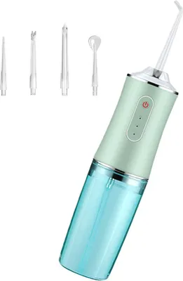 Produktbild von Kabellose Munddusche, elektrischer, tragbarer Munddusche mit Wasserreservoir, wiederaufladbarer Zahnreiniger für die Zahnfleischpflege zu Hause oder auf Reisen