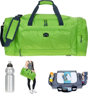 Produktbild von Sporttasche sehr groß Elephant Trainer XL 69 cm 55 Liter Reisetasche Saunatasche Fitnesstasche Freizeittasche Fußball Tasche 1244 Grün + Flasche