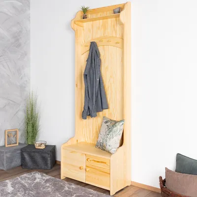 Produktbild von Garderobe Kiefer massiv Vollholz natur 31 - Abmessung 200 x 72 x 37 cm