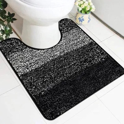 Productafbeelding van Antislip toiletmat van microvezel - Wasbaar en waterabsorberend - U-vormige toiletmat voor toilet en badkamer