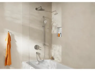 Obrázek produktu pro hansgrohe hotová sada odtokové a přepadové armatury, Exafill, chromově bílá lesklá, 1 ks.